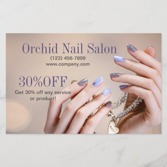 Elelgant Aesthetician SPA Nail Salon Price Lists Flyer (Front)