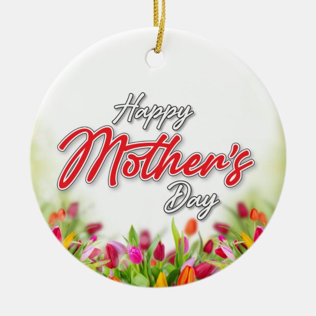 Elelgant Colourful Mother’s Day Design Ornament (Front)