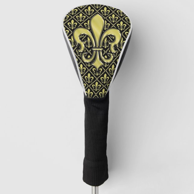 Elelgant Fleur de Lis Design Golf Head Cover (Front)