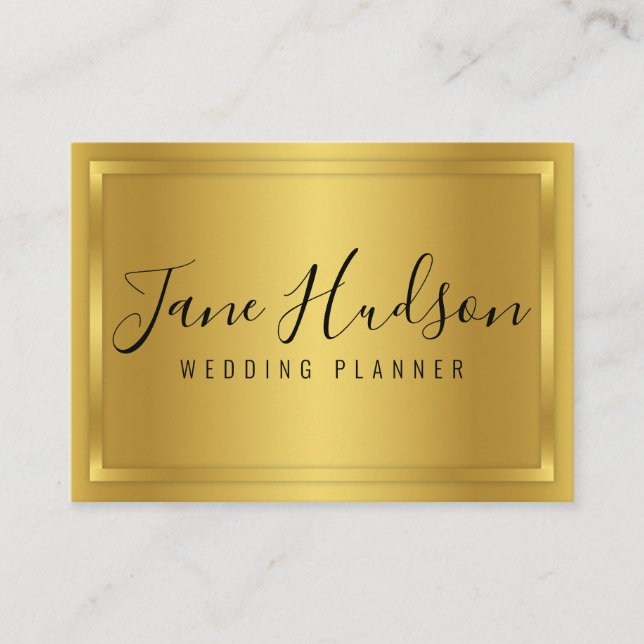 Elelgant Gold on Gold Minimalist Editable Business Business Card (Front)