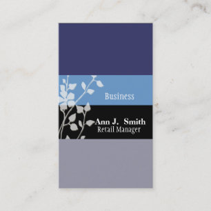 Elelgant Nature Professional Two Blues Floral Business Card