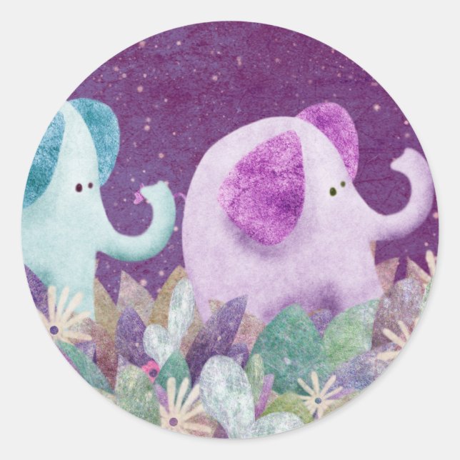 Elelphants holding tails - stickers (Front)