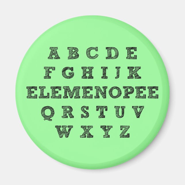 Elemenopee Alphabet Funny Fridge Magnet (Front)