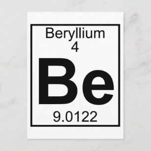 Element 004 - Be - Beryllium (Full) Postcard