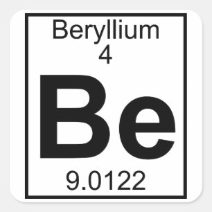 Element 004 - Be - Beryllium (Full) Square Sticker