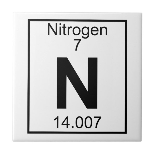 Element 007 - N - Nitrogen (Full) Ceramic Tile (Front)