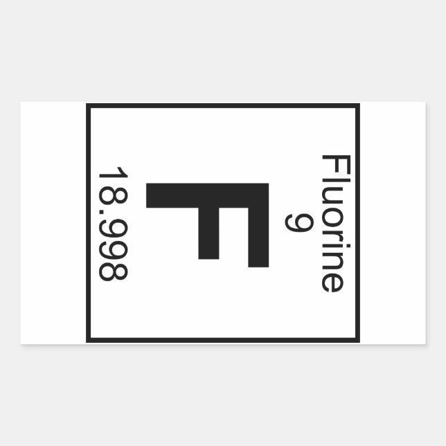 Element 009 - F - Fluorine (Full) Rectangular Sticker (Front)