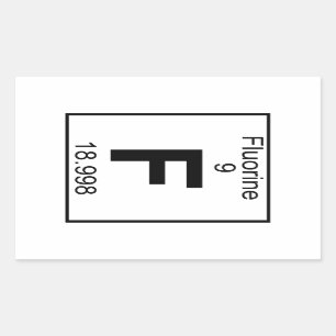 Element 009 - F - Fluorine (Full) Rectangular Sticker
