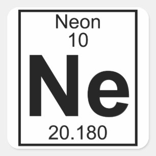 Element 010 - Ne - Neon (Full) Square Sticker