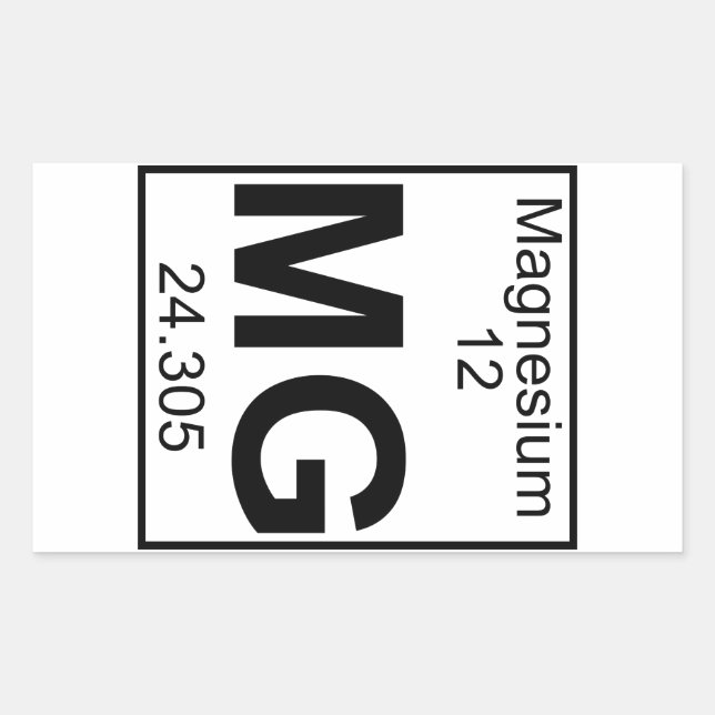 Element 012 - Mg - Magnesium (Full) Rectangular Sticker (Front)