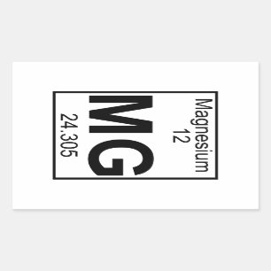 Element 012 - Mg - Magnesium (Full) Rectangular Sticker