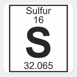 Element 016 - S - Sulphur (Full) Square Sticker