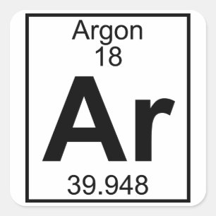 Element 018 - Ar - Argon (Full) Square Sticker