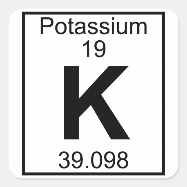 Element 019 - K - Potassium (Full) Square Sticker (Front)