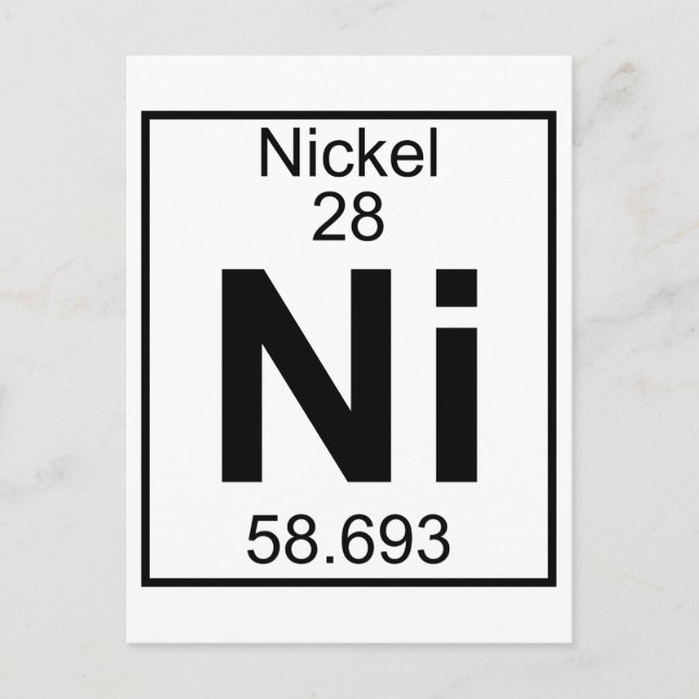 Element 028 - Ni - Nickel (Full) Postcard (Front)