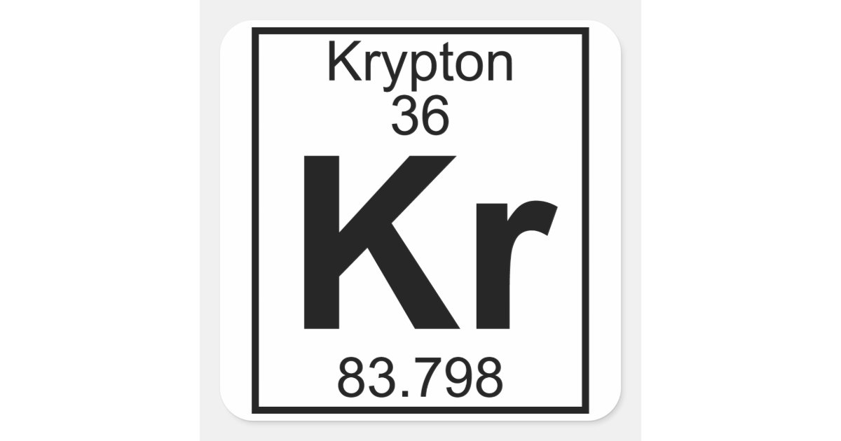 Element 036 - Kr - Krypton (Full) Square Sticker | Zazzle