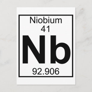 Element 041 - Nb - Niobium (Full) Postcard