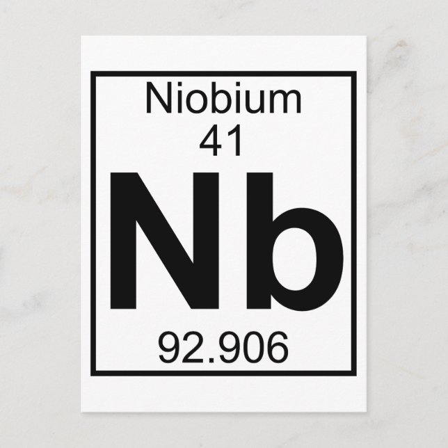 Element 041 - Nb - Niobium (Full) Postcard (Front)