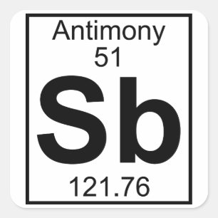 Element 051 - Sb - Antimony (Full) Square Sticker