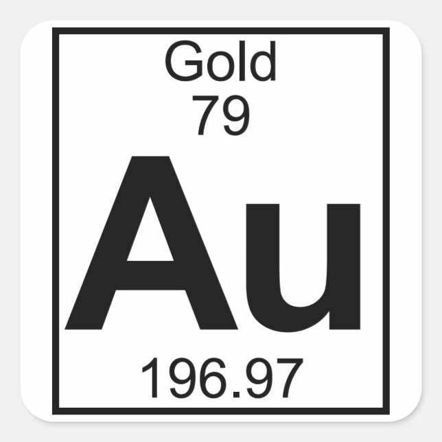 Element 079 - Au - Gold (Full) Square Sticker (Front)