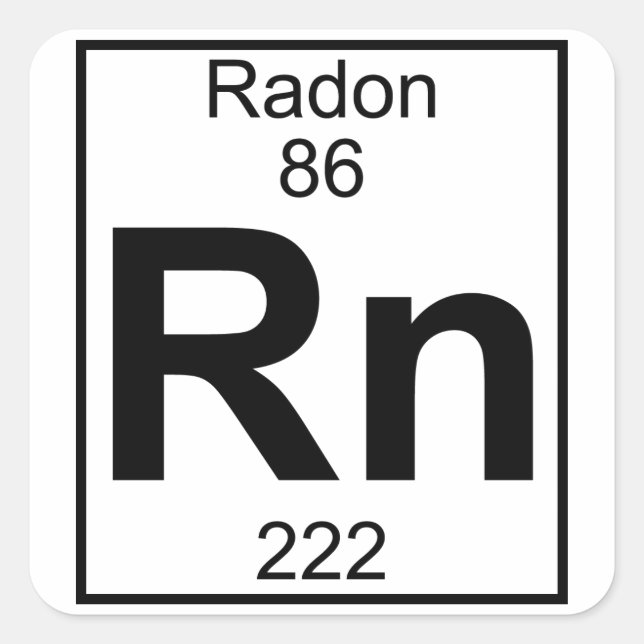 Element 086 - Rn - Radon (Full) Square Sticker (Front)