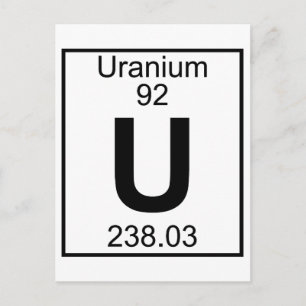 Element 092 - U - Uranium (Full) Postcard