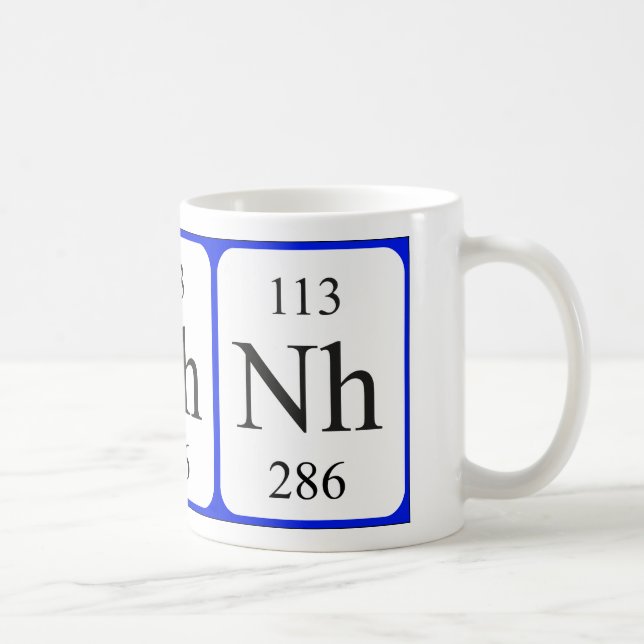 Element 113 white mug - Nihonium (Right)