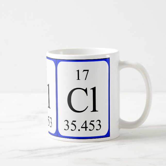 Element 17 white mug - Chlorine (Right)