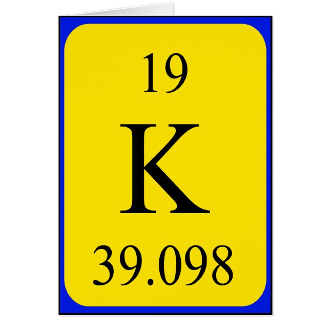 Element 19 card - Potassium (Front)