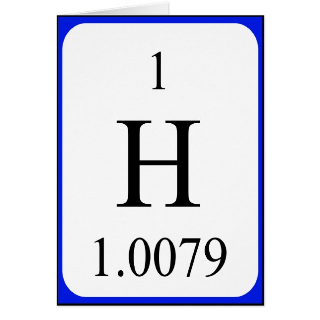 Element 1 card - Hydrogen (Front)