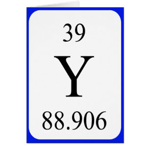 Element 39 card - Yttrium white