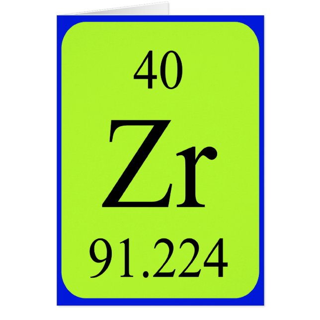 Element 40 card - Zirconium (Front)