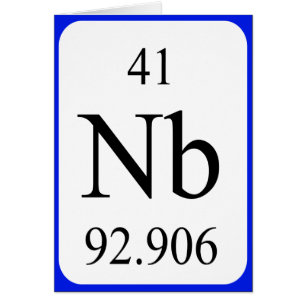 Element 41 card - Niobium white