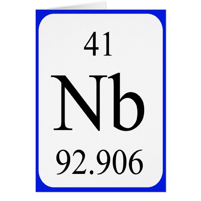 Element 41 card - Niobium white (Front)