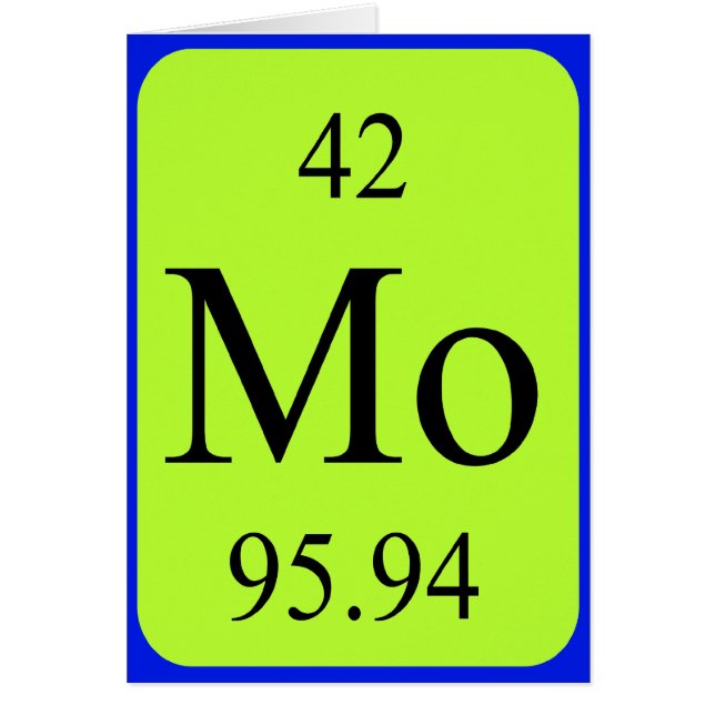 Element 42 card - Molybdenum (Front)