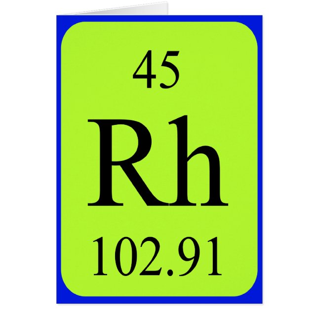 Element 45 card - Rhodium (Front)