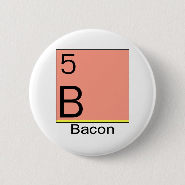Element 5: Bacon 6 Cm Round Badge (Front)