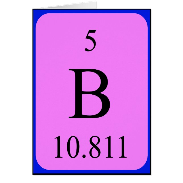 Element 5 card - Boron (Front)