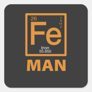 Element Iron Fe Square Sticker