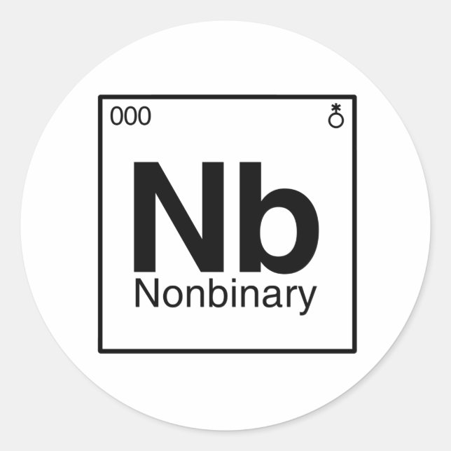 Element NB - Nonbinary Periodic Table Classic Round Sticker (Front)