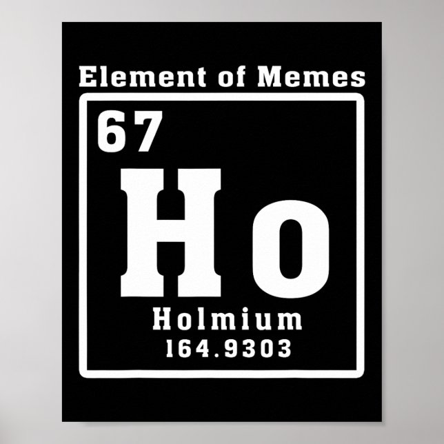 Element Of Memes Ho Holmium 67 Funny Science  Poster (Front)