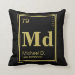 Element of You! Gold Element Custom Name Cushion<br><div class="desc">A custom name gold periodic table pillow with your information.</div>