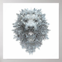 Elemental Abstract Art: Crystallised Guardian Lion
