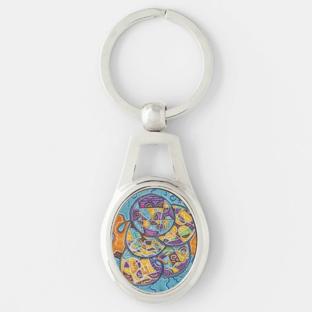 Elemental Abstract Surf Key Ring (Front)