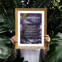 Elemental Balance Purple Night Sky Pagan Prayer