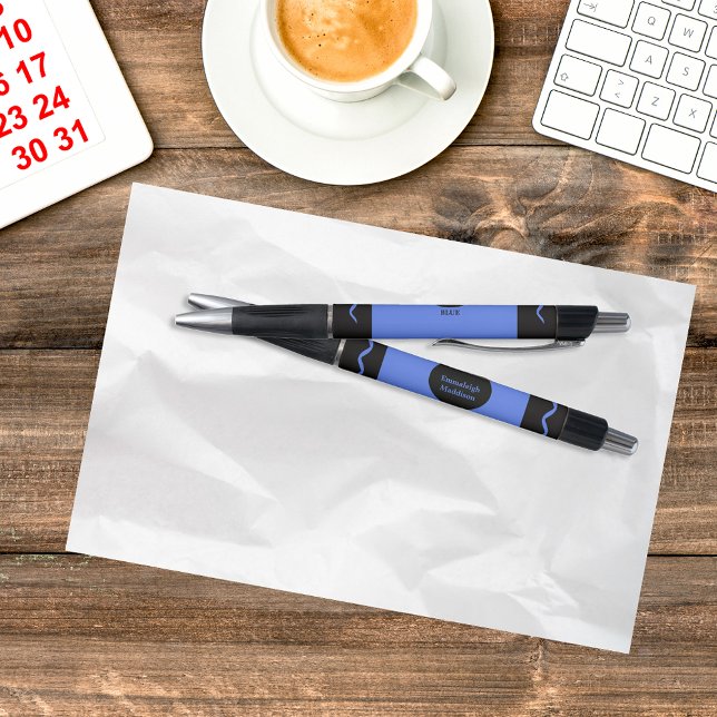 Elemental Blue Crayon Wrap Monogram Name (Creator Uploaded)