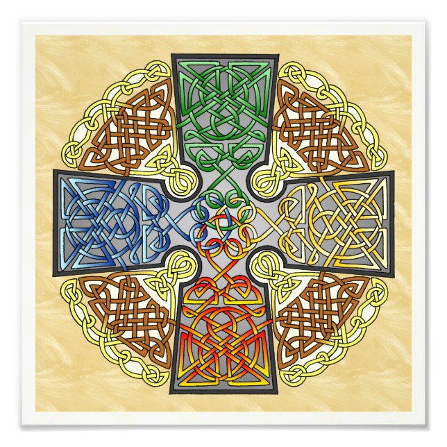 Elemental Celtic Cross Medallion Photo Print (Front)