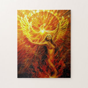 Elemental Collection - Fire - Phoenix Rising Jigsaw Puzzle