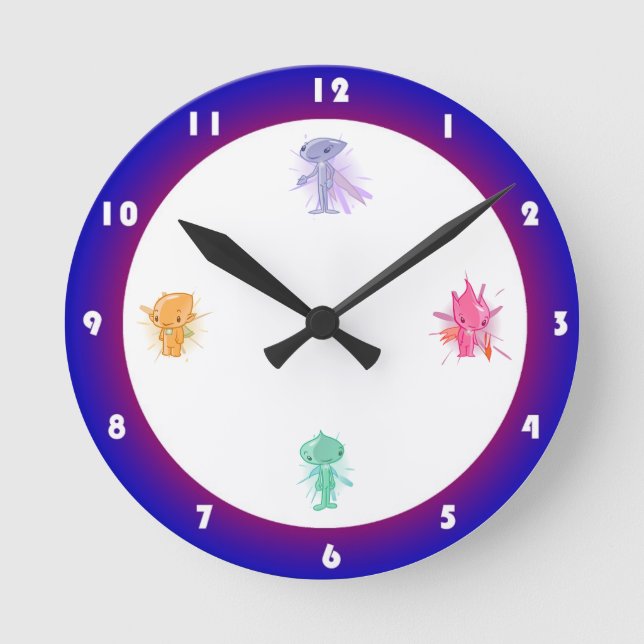 Elemental Fairies Wall Clock (Front)