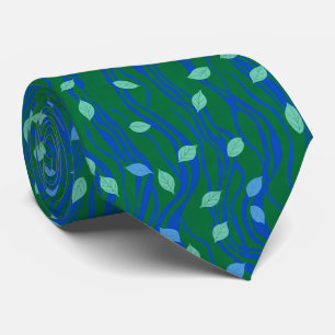 Elemental Flow Emerald Green Cobalt Blue w Leave Tie